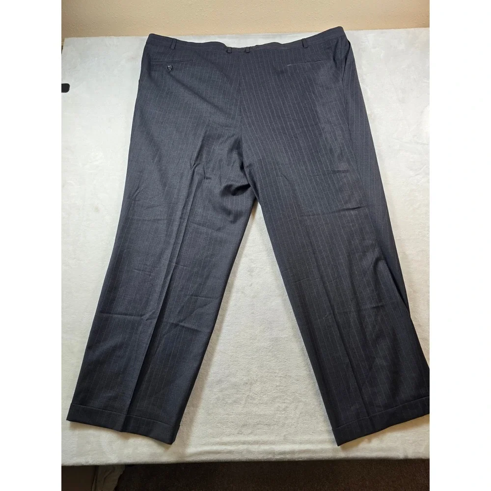 LRL Ralph Lauren Wool Suit Mens 58L 2 Piece Pants 50x31 Big Tall Gray Pinstripe